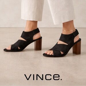 Vince Farrah Suede Heel in black, women’s size 8.5